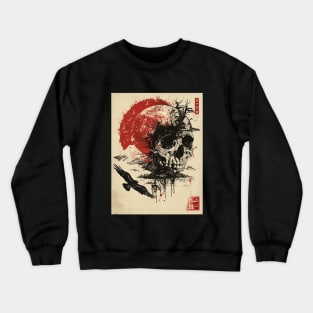 hawk, moon and skull 2 Crewneck Sweatshirt